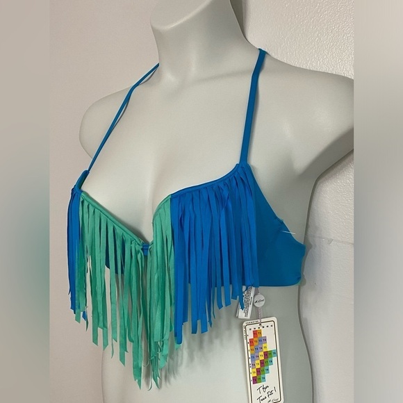 A. Che Fringe Underwire Bikini Top Size 32D NWT - Picture 2 of 11